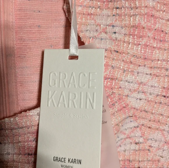 Grace Karin Elegant Pink Cap Sleeve Dress Size Small - Picture 6 of 11